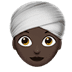 👳🏿‍♀️ woman wearing turban: dark skin tone display on Apple